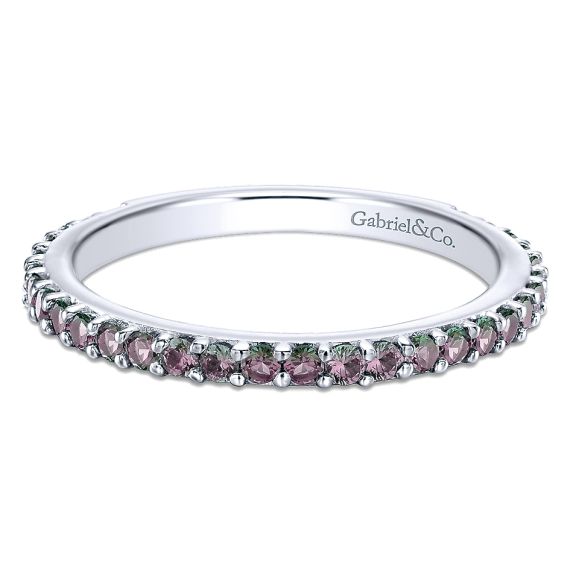 0.6 - Ladies Ring 14k White Gold Synthetic Alexandrite Stackable LR4576W4JSX-IGCD