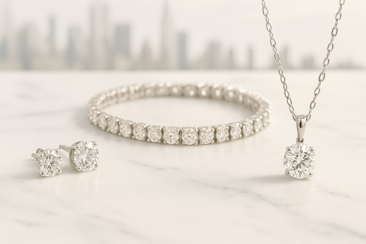 Lab grown Studs, bracelets and pendents at ID Jewelry
