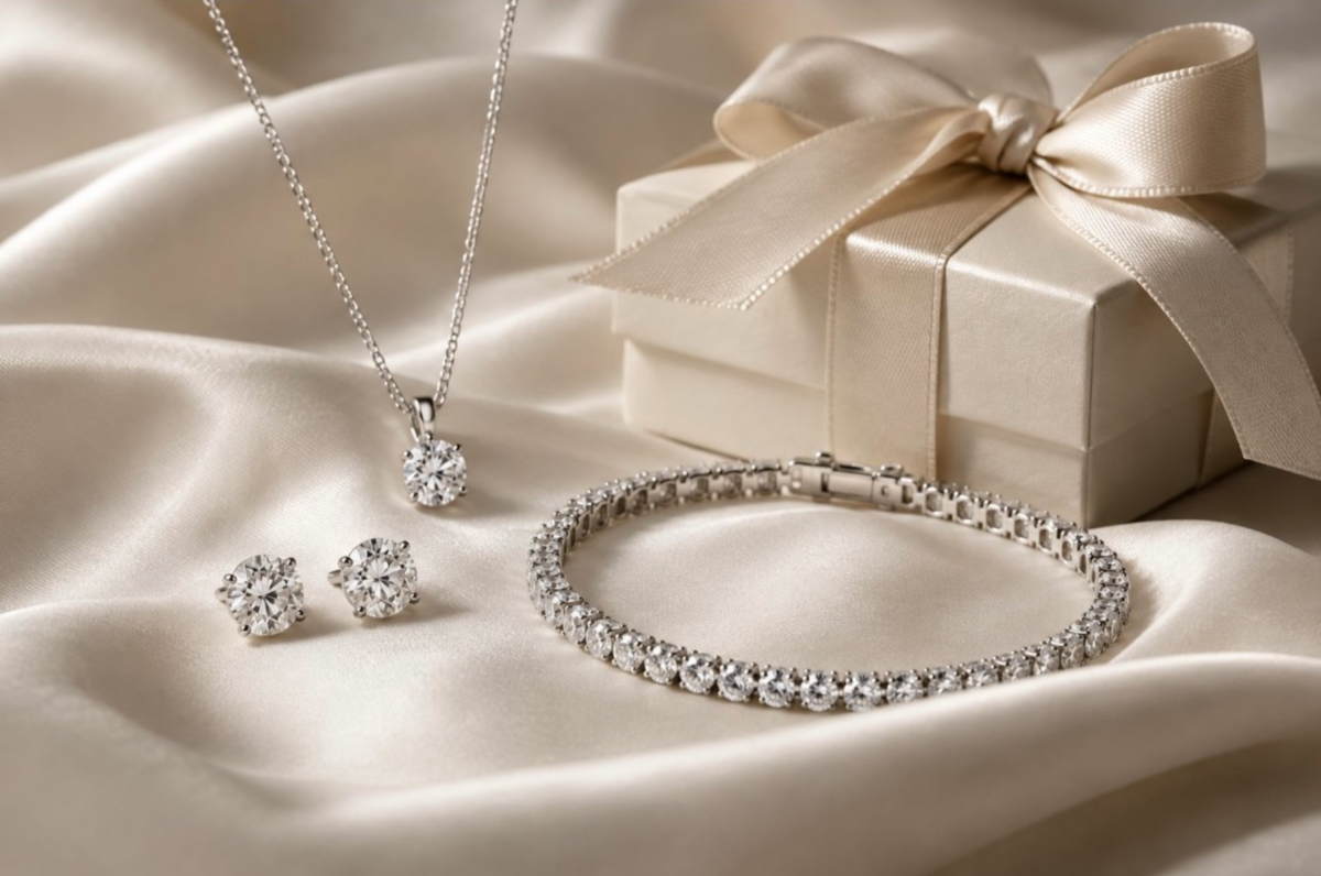 Lab Grown Diamond Jewelry Set with ID Jewelry Gift Box